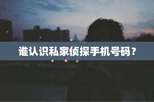 谁认识私家侦探手机号码？