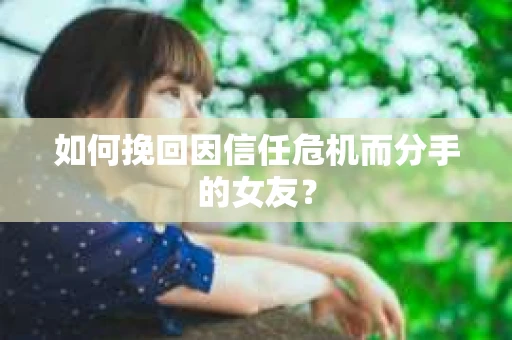 如何挽回因信任危机而分手的女友？